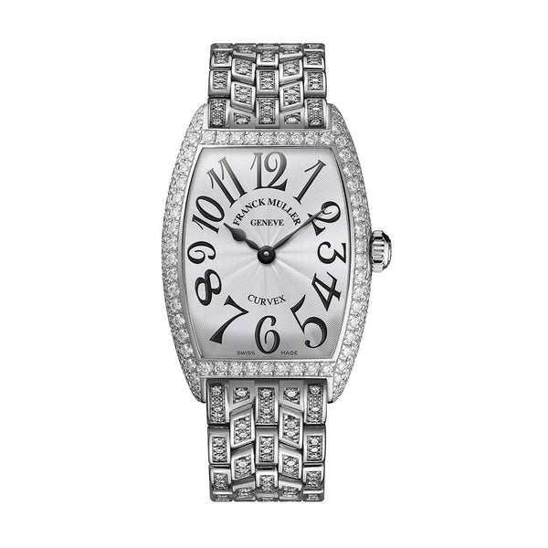 Ladies Cintrée Curvex 18K White Gold Diamonds Bezel